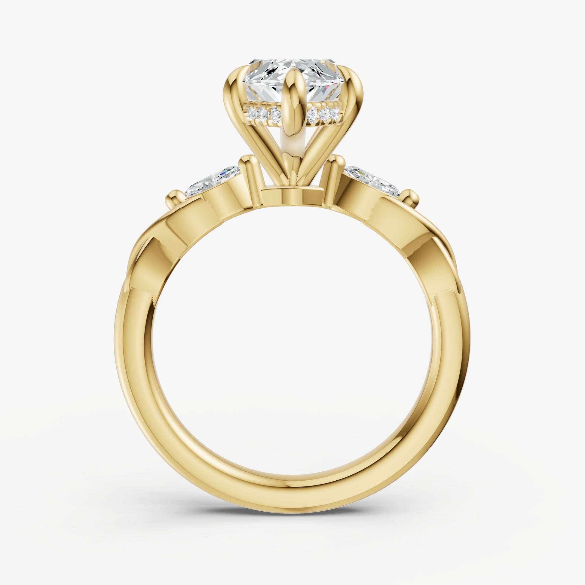 Marquise Engagement Ring with Marquise Accent Diamonds
