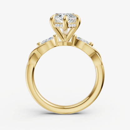 Marquise Engagement Ring with Marquise Accent Diamonds
