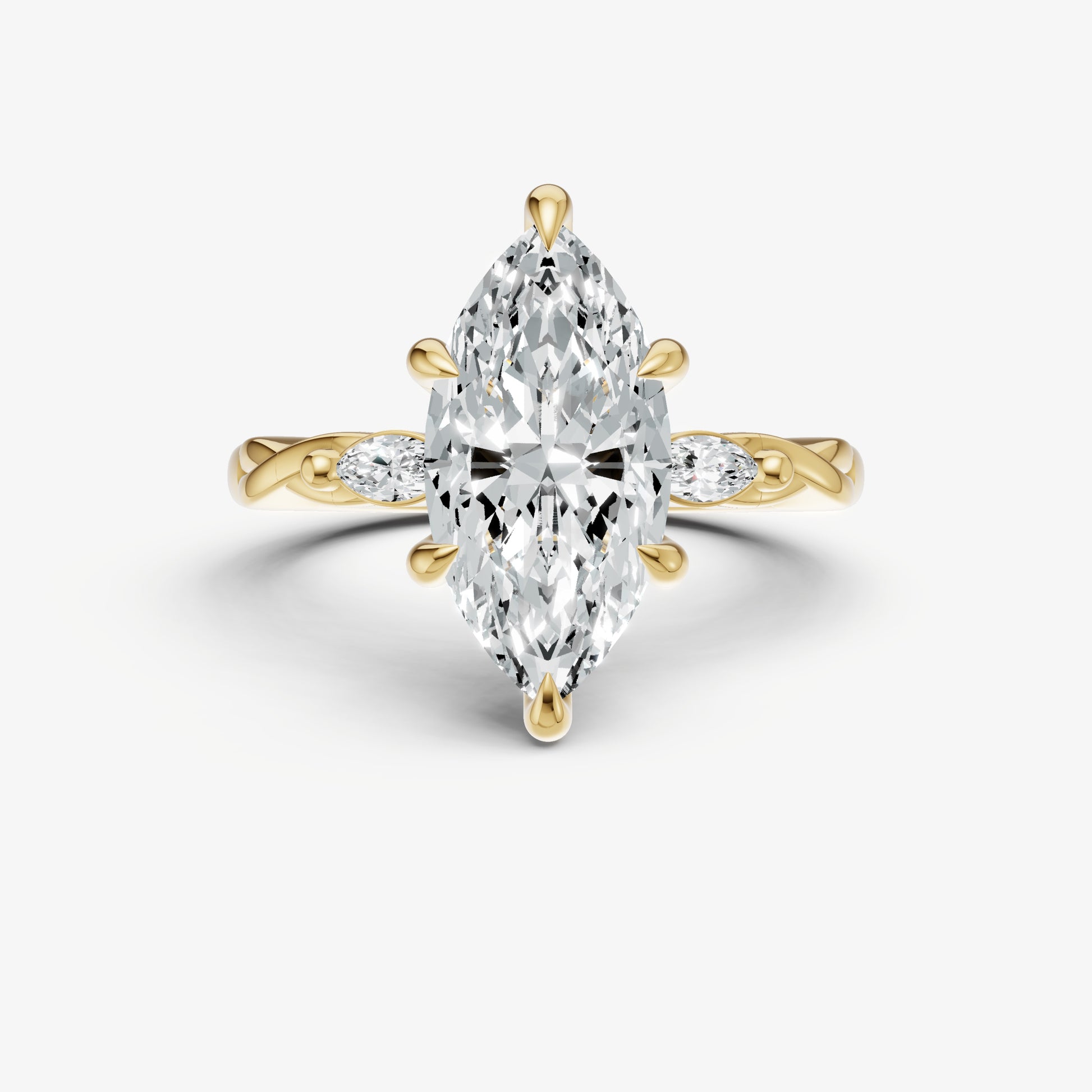 Marquise Engagement Ring with Marquise Accent Diamonds
