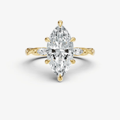 Marquise Engagement Ring with Marquise Accent Diamonds