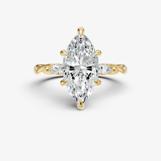 Marquise Engagement Ring with Marquise Accent Diamonds