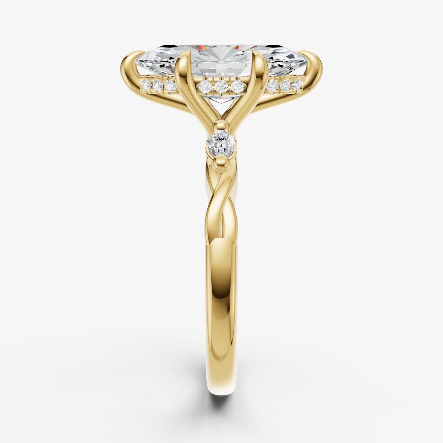 Marquise Engagement Ring with Marquise Accent Diamonds