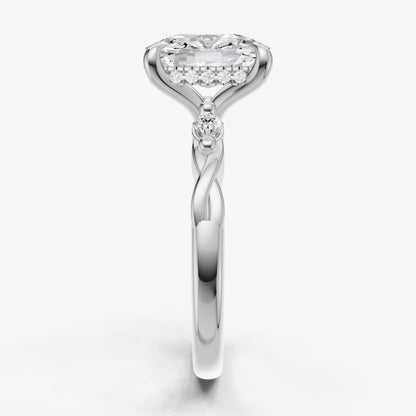 Old Miner Engagement Ring with Marquise Accent Diamonds
