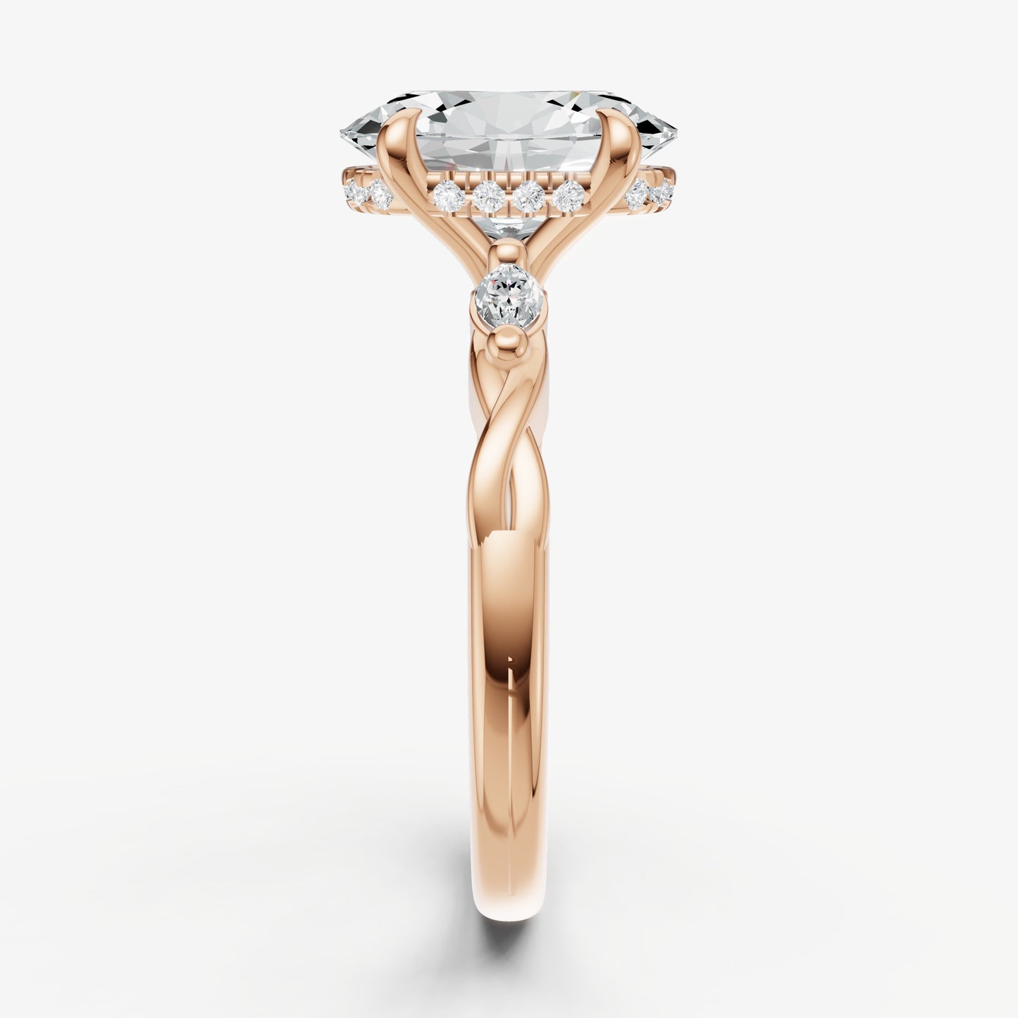 Oval Engagement Ring with Marquise Accent Diamonds