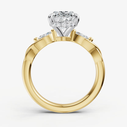 Oval Engagement Ring with Marquise Accent Diamonds