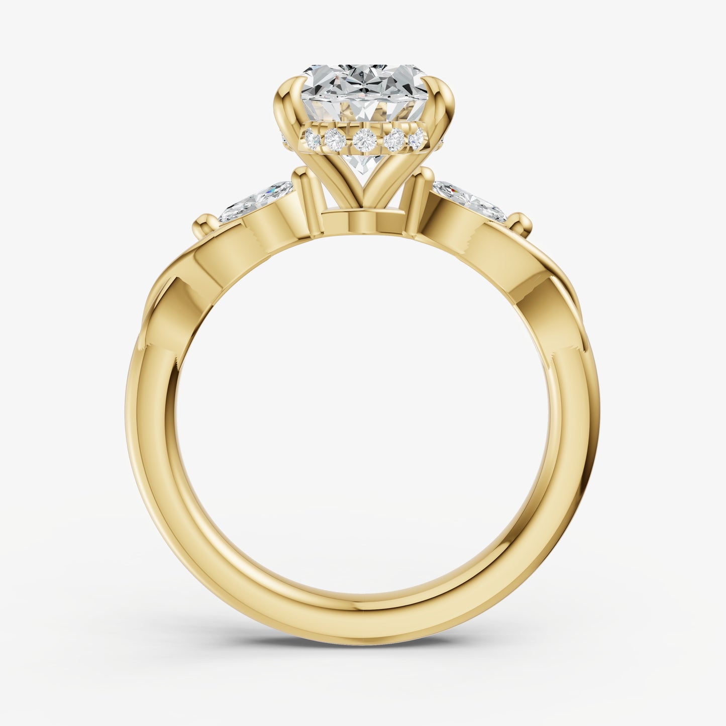Oval Engagement Ring with Marquise Accent Diamonds