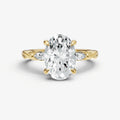 Oval Engagement Ring with Marquise Accent Diamonds