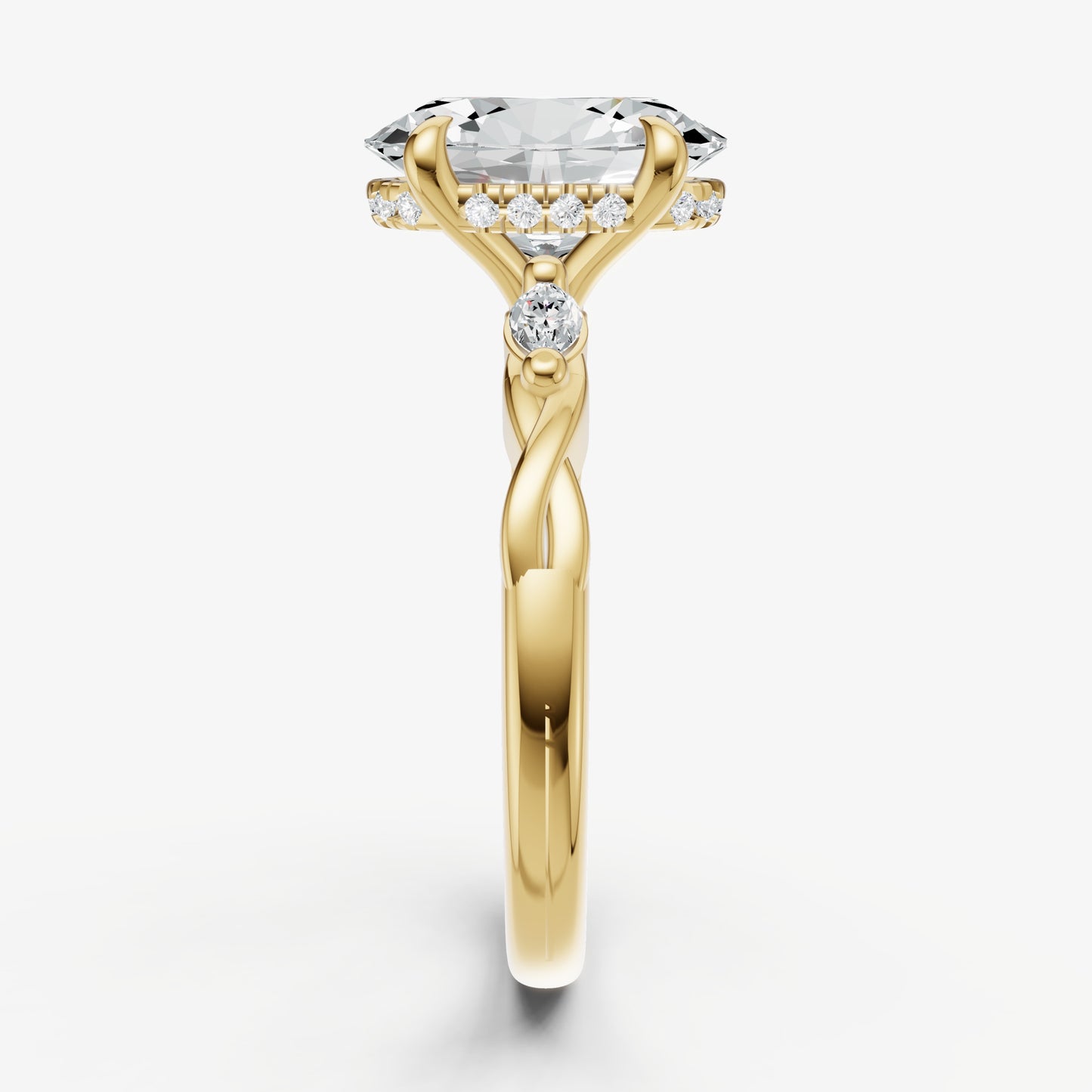 Oval Engagement Ring with Marquise Accent Diamonds
