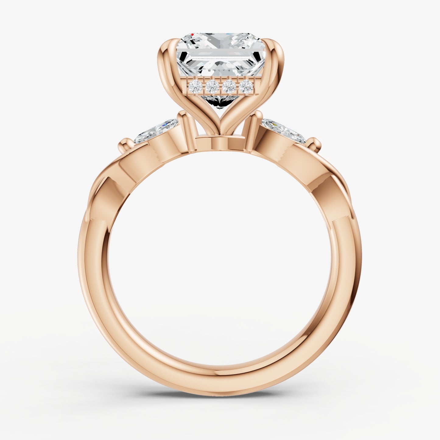 Princess Engagement Ring with Marquise Accent Diamonds