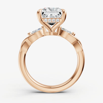 Princess Engagement Ring with Marquise Accent Diamonds