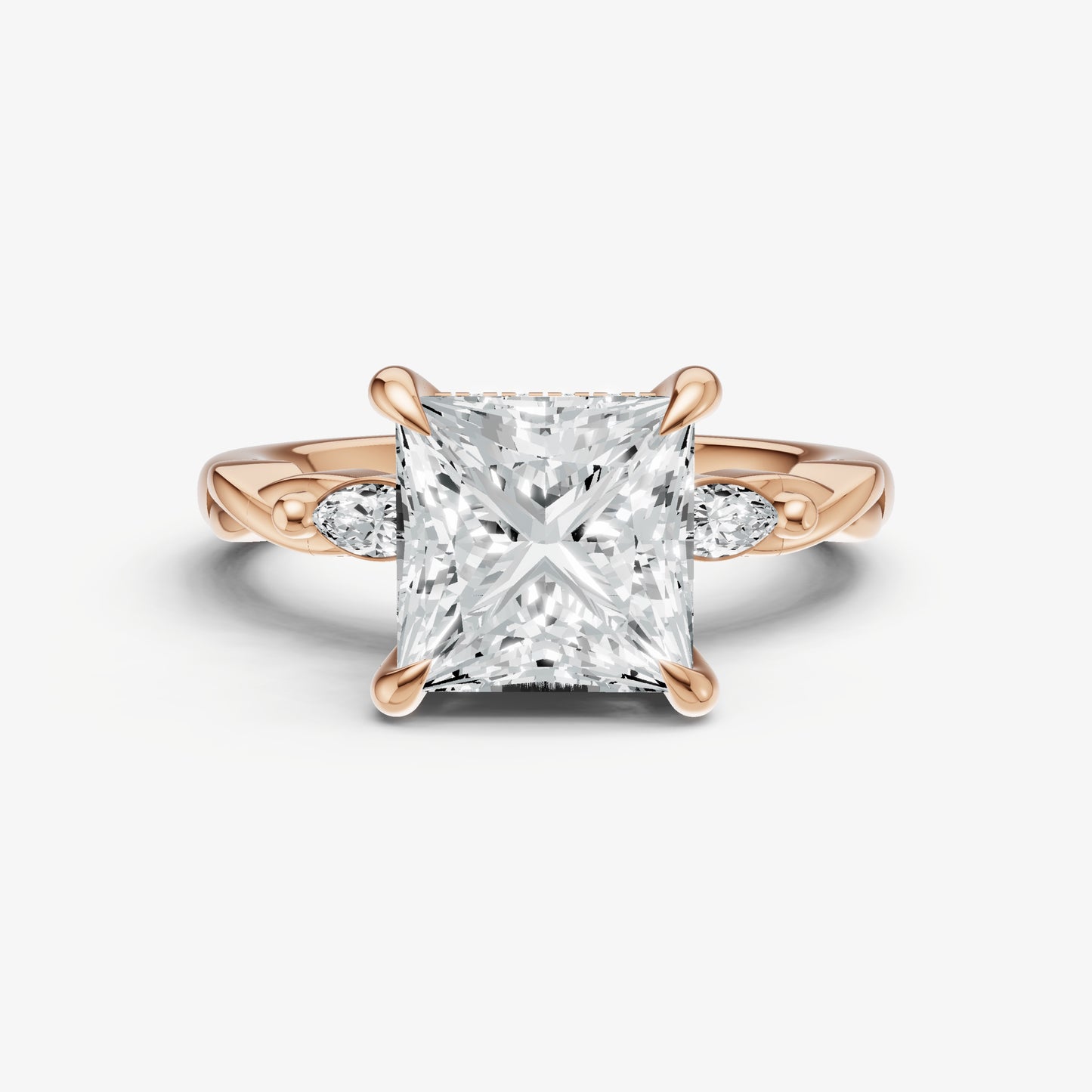 Princess Engagement Ring with Marquise Accent Diamonds