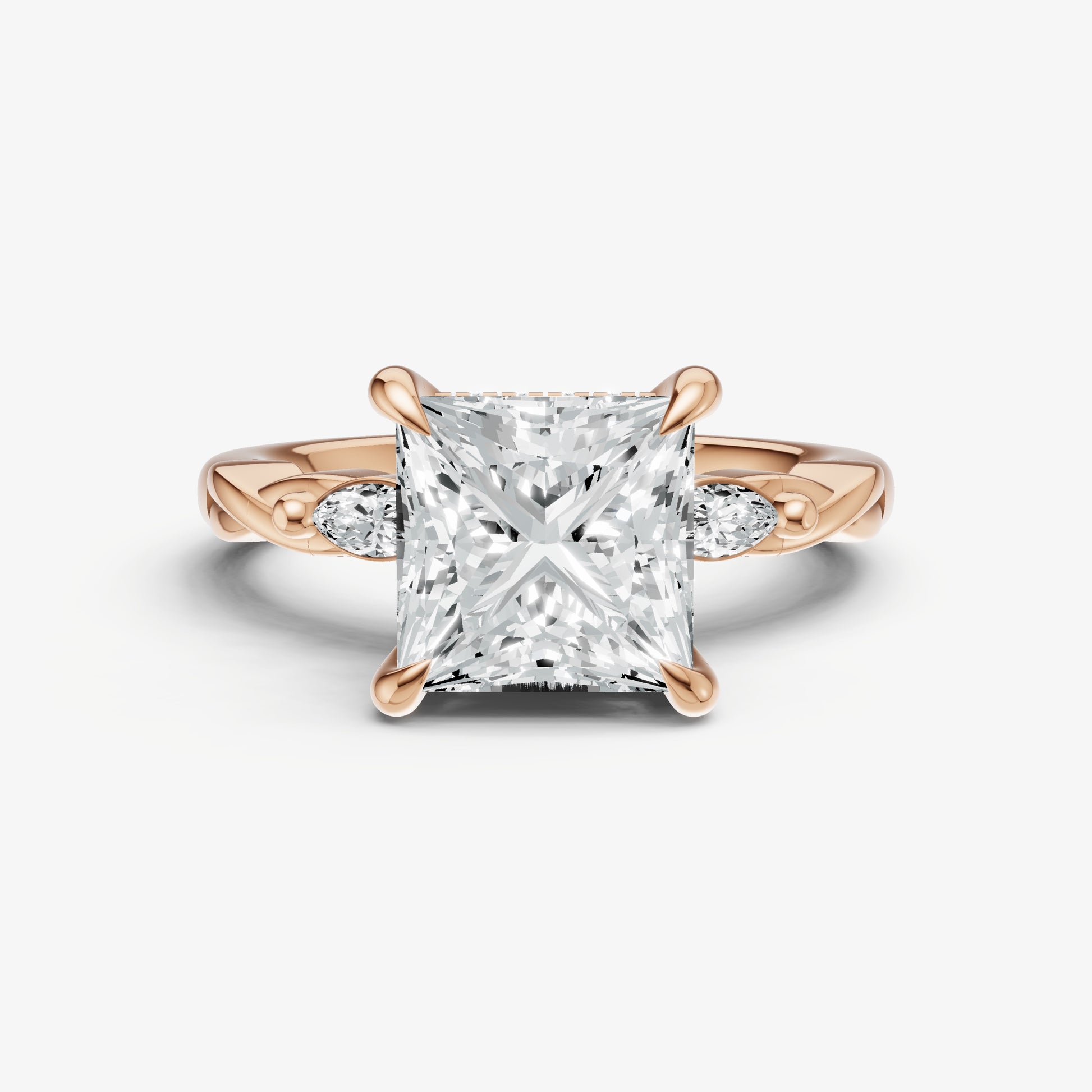 Princess Engagement Ring with Marquise Accent Diamonds