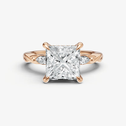 Princess Engagement Ring with Marquise Accent Diamonds