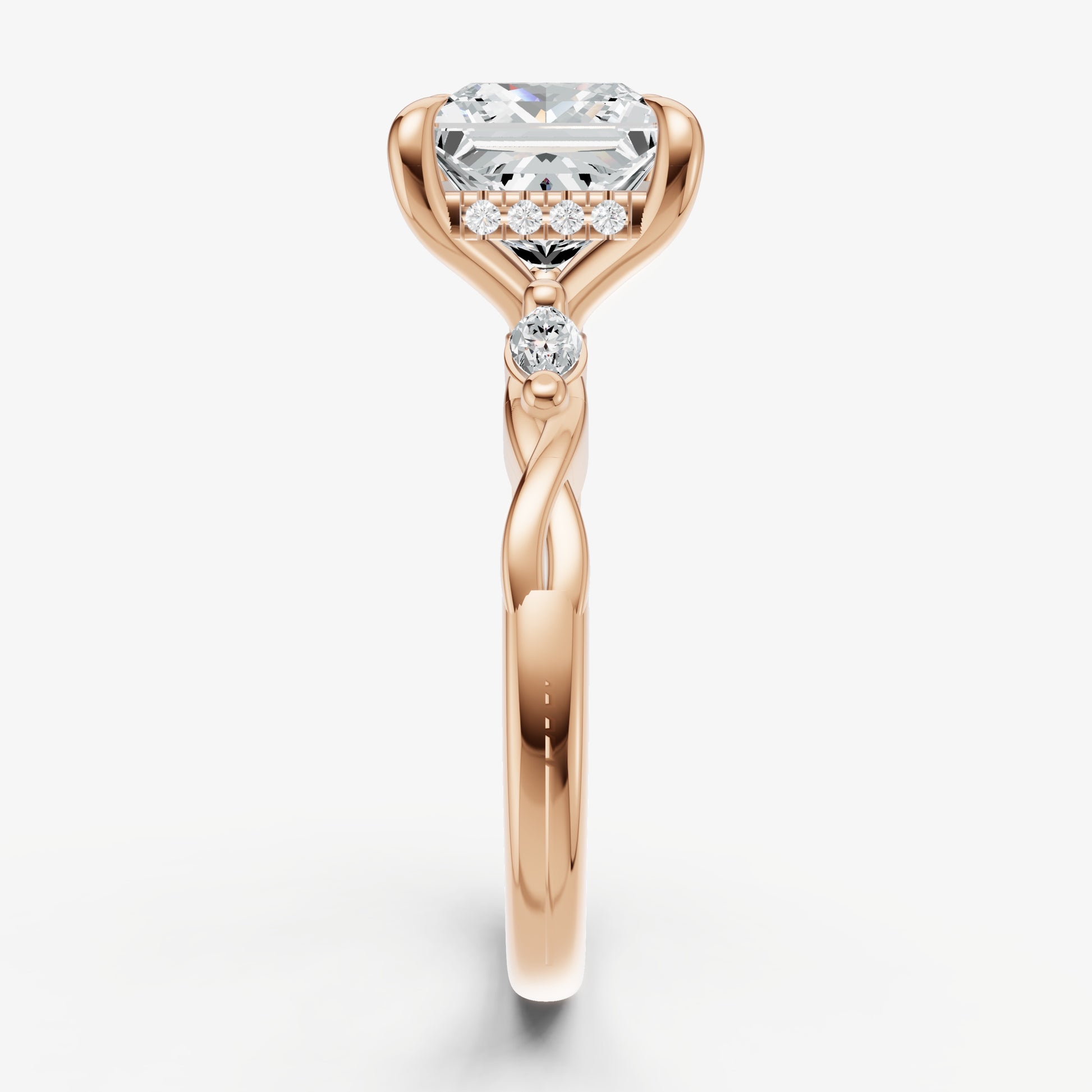 Princess Engagement Ring with Marquise Accent Diamonds