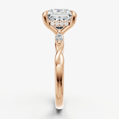 Princess Engagement Ring with Marquise Accent Diamonds