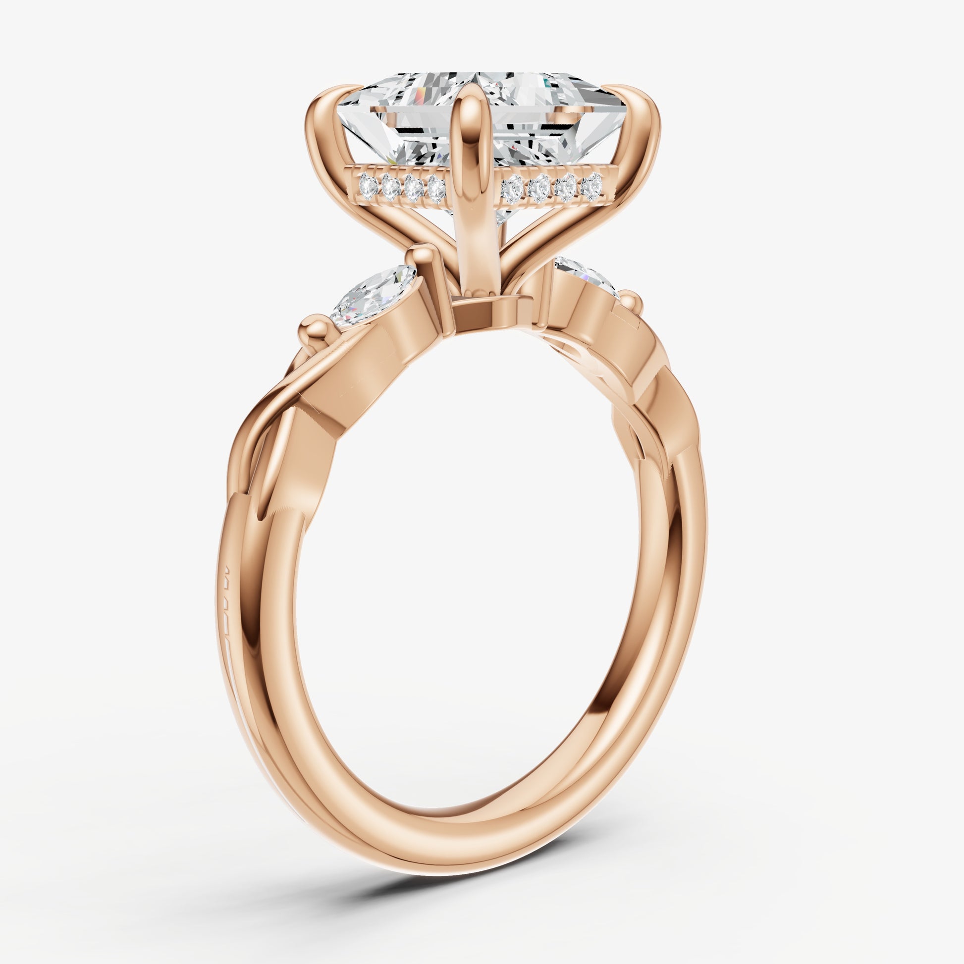 Princess Engagement Ring with Marquise Accent Diamonds