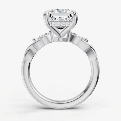 Princess Engagement Ring with Marquise Accent Diamonds