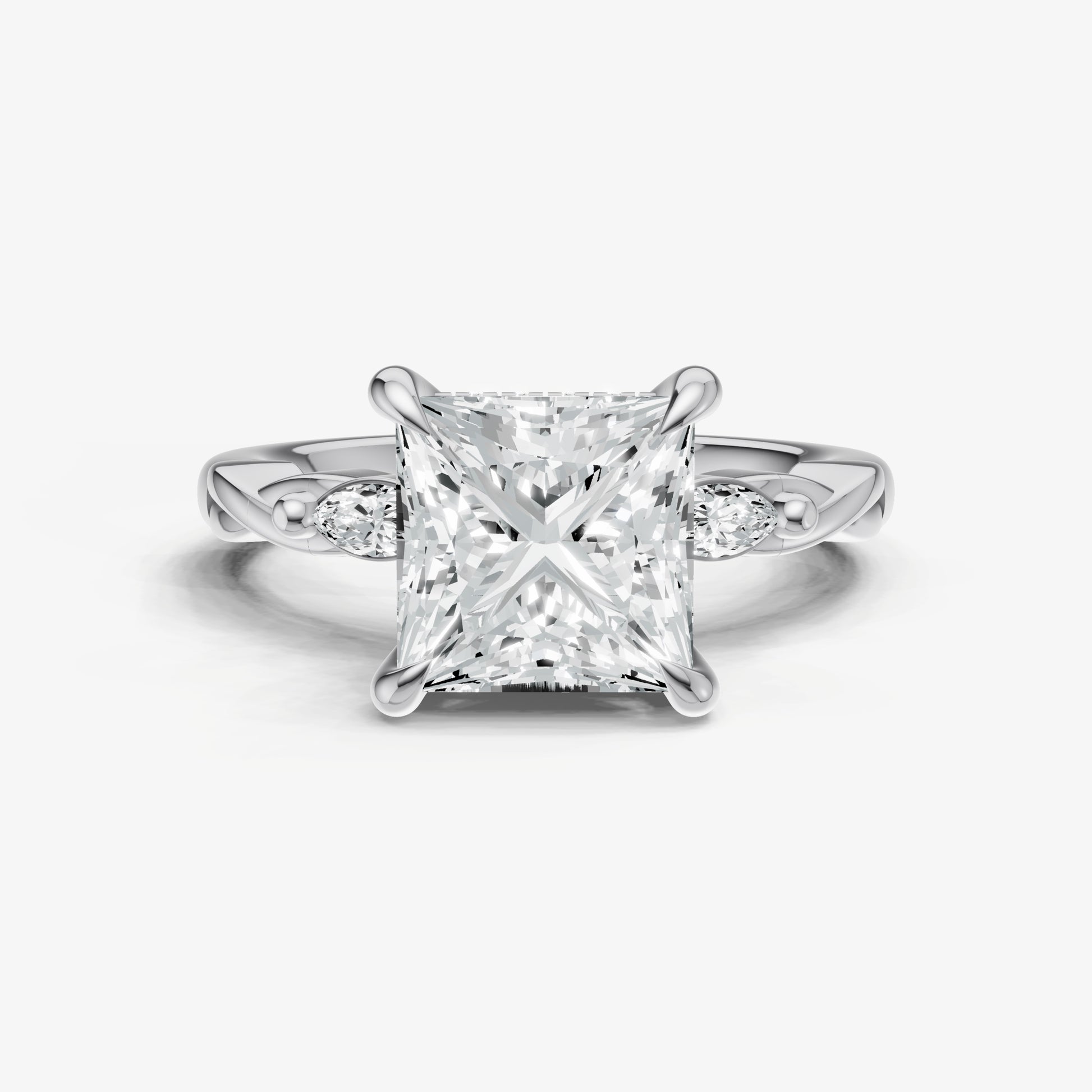 Princess Engagement Ring with Marquise Accent Diamonds