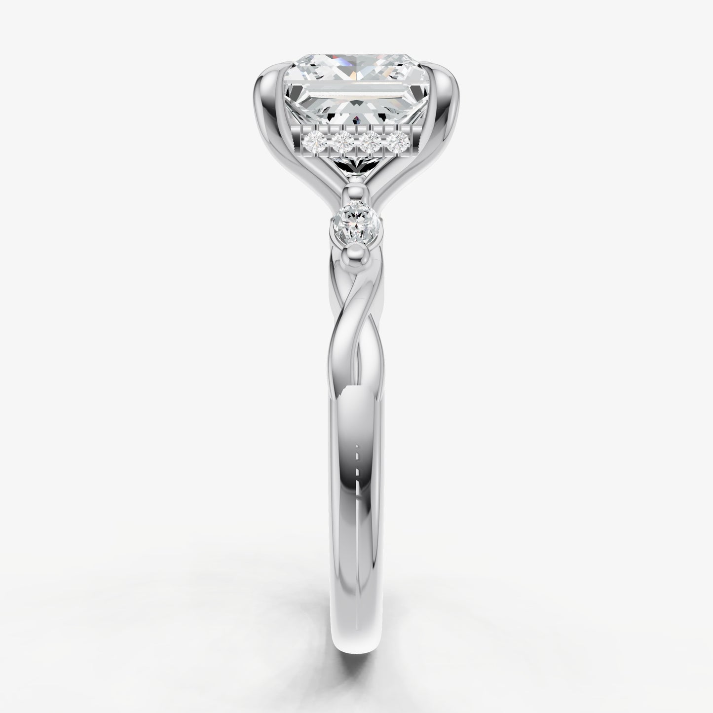 Princess Engagement Ring with Marquise Accent Diamonds