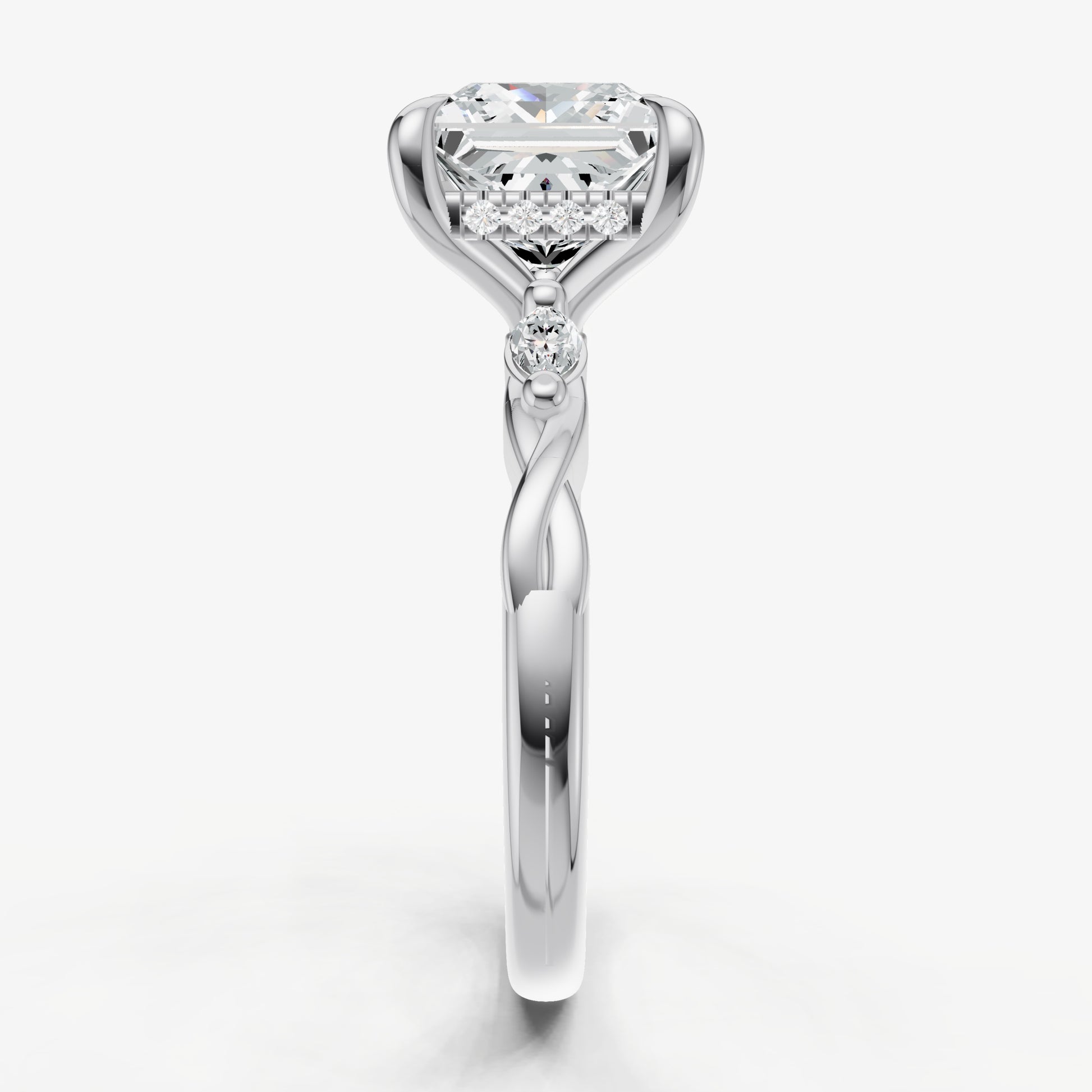 Princess Engagement Ring with Marquise Accent Diamonds