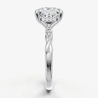 Princess Engagement Ring with Marquise Accent Diamonds