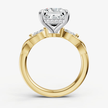 Princess Engagement Ring with Marquise Accent Diamonds