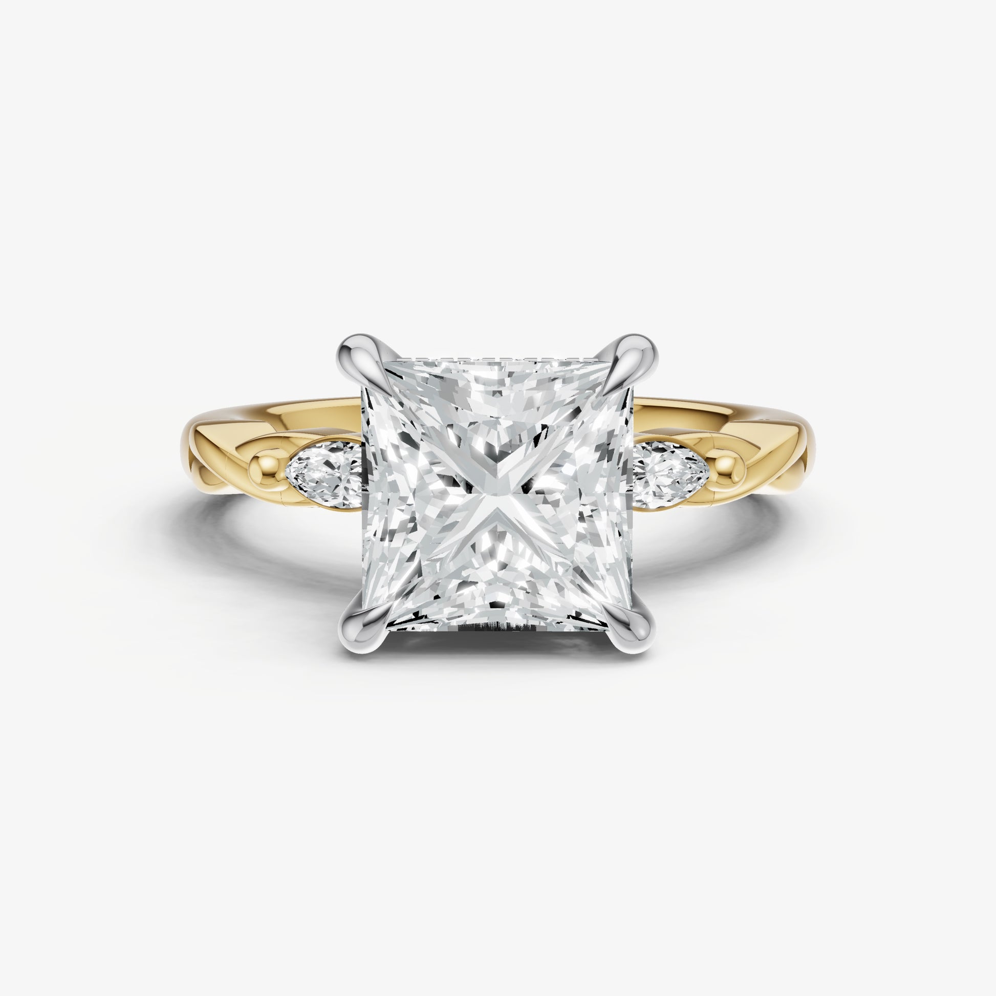 Princess Engagement Ring with Marquise Accent Diamonds