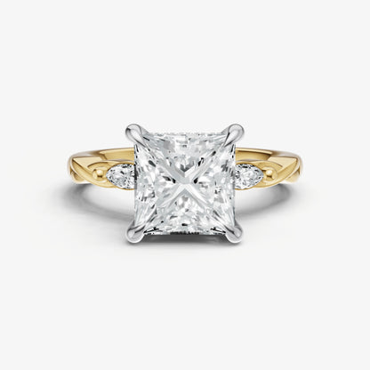 Princess Engagement Ring with Marquise Accent Diamonds