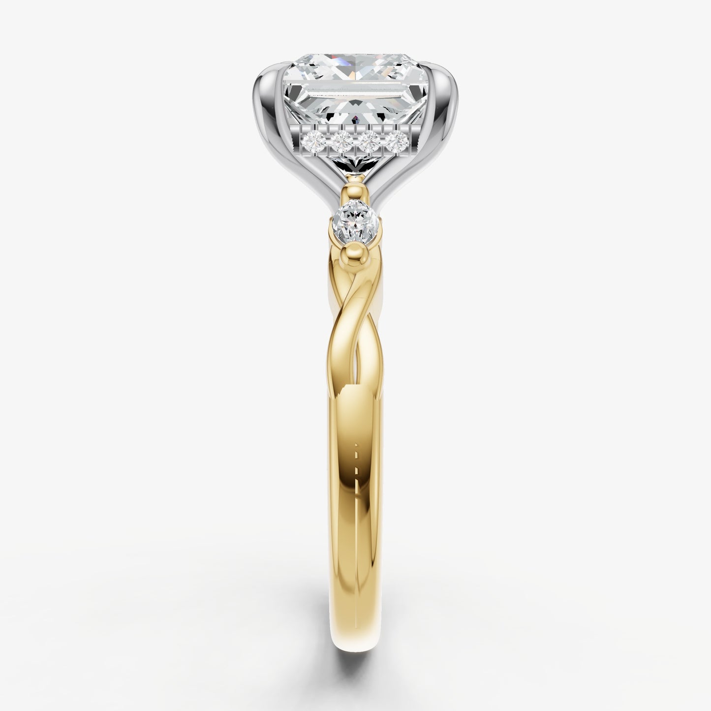 Princess Engagement Ring with Marquise Accent Diamonds