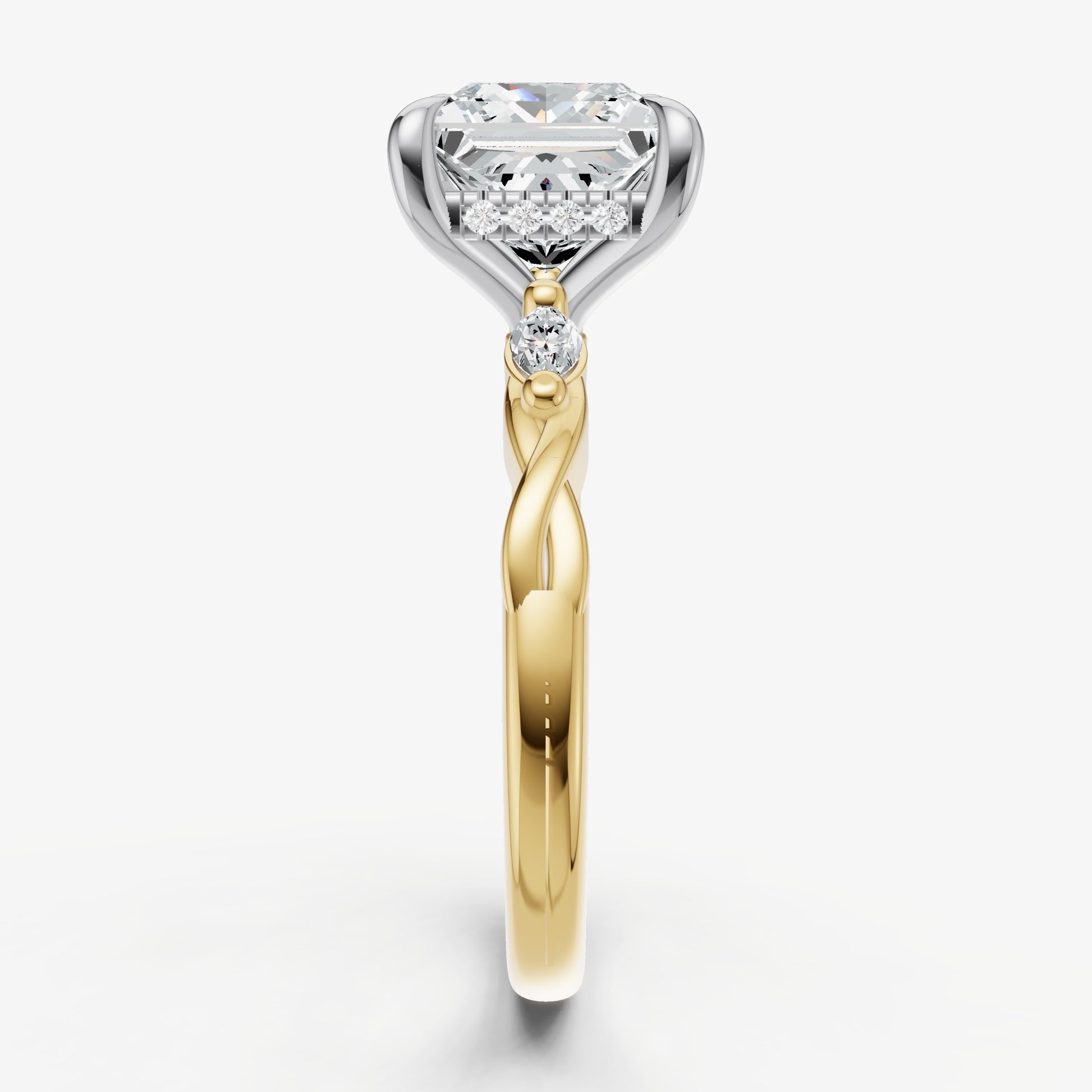 Princess Engagement Ring with Marquise Accent Diamonds