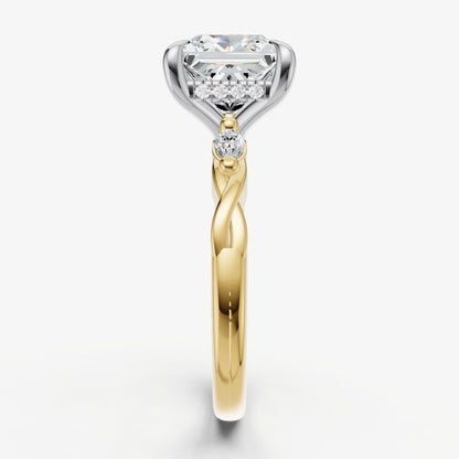 Princess Engagement Ring with Marquise Accent Diamonds