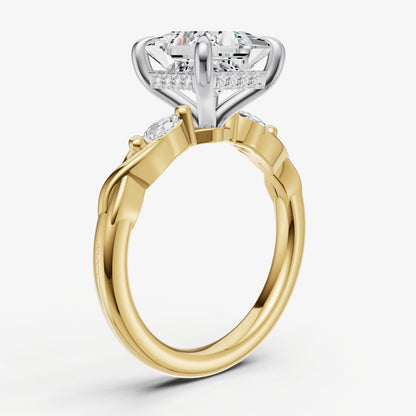 Princess Engagement Ring with Marquise Accent Diamonds