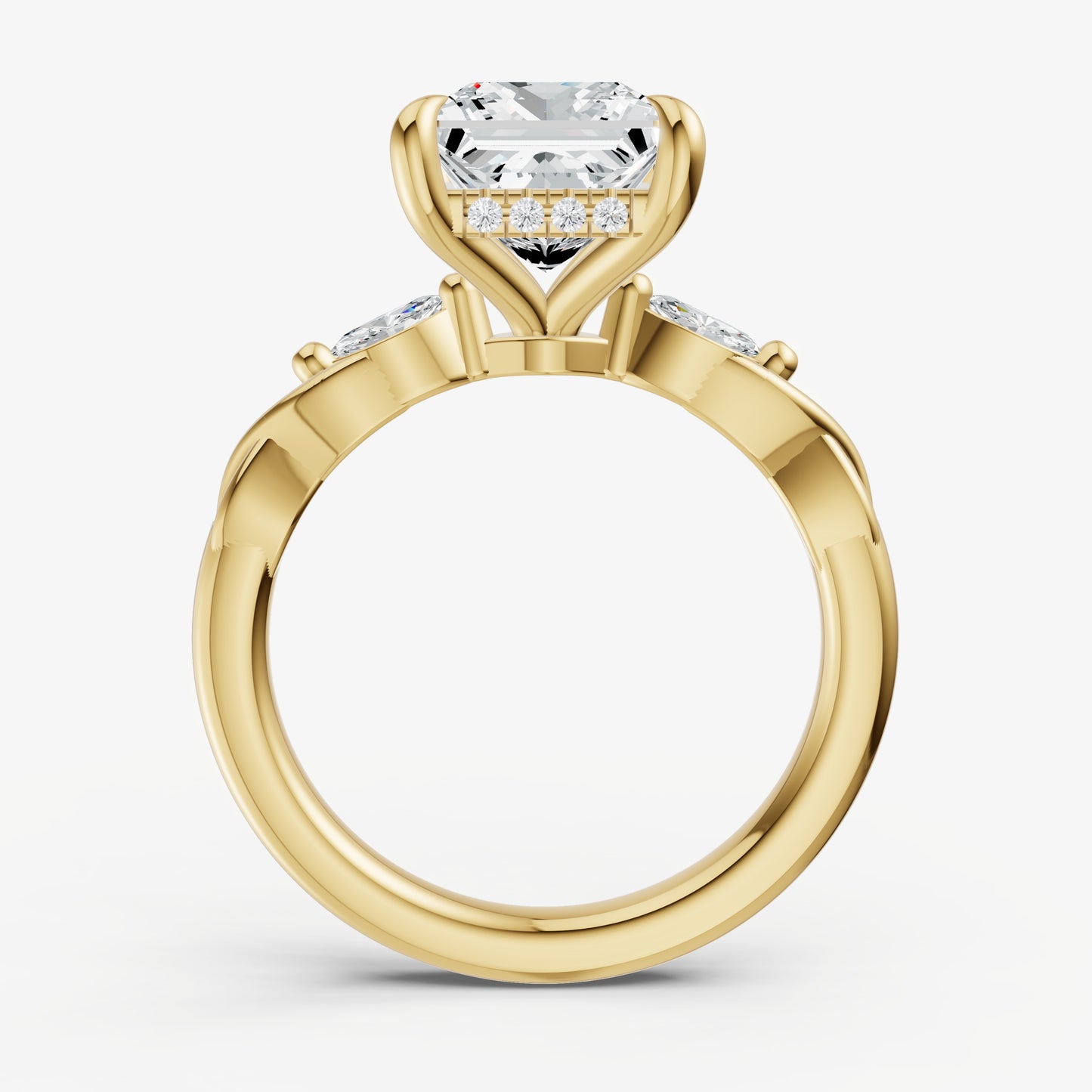 Princess Engagement Ring with Marquise Accent Diamonds