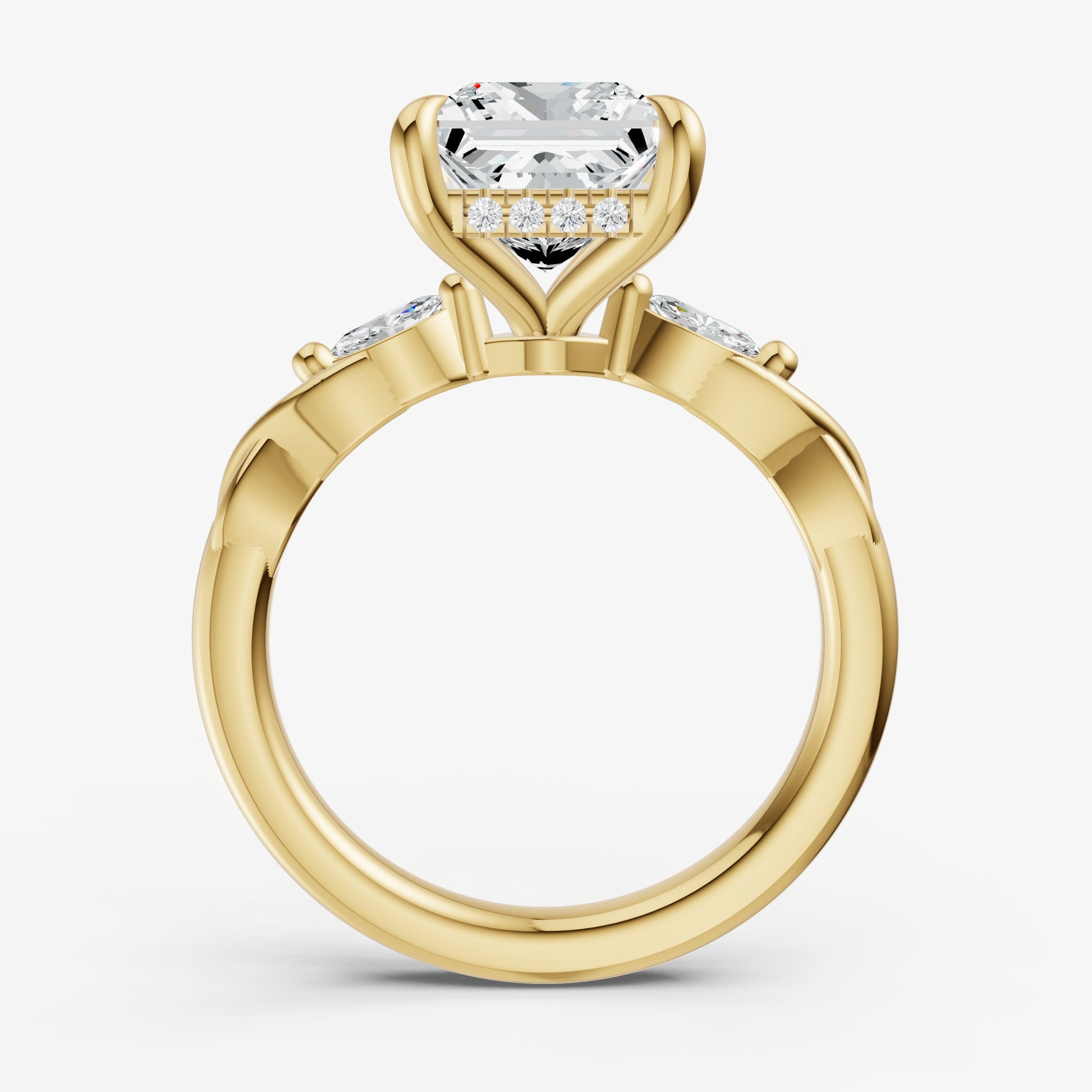 Princess Engagement Ring with Marquise Accent Diamonds