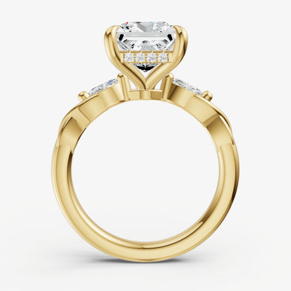 Princess Engagement Ring with Marquise Accent Diamonds