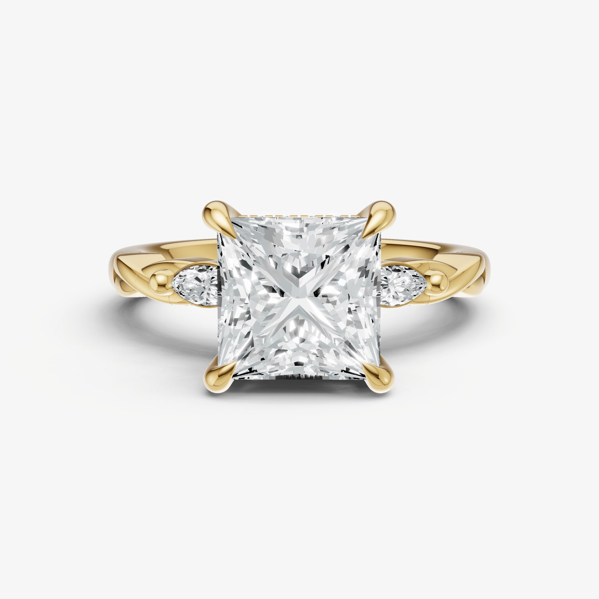 Princess Engagement Ring with Marquise Accent Diamonds