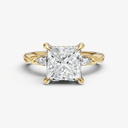 Princess Engagement Ring with Marquise Accent Diamonds