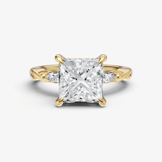 Princess Engagement Ring with Marquise Accent Diamonds