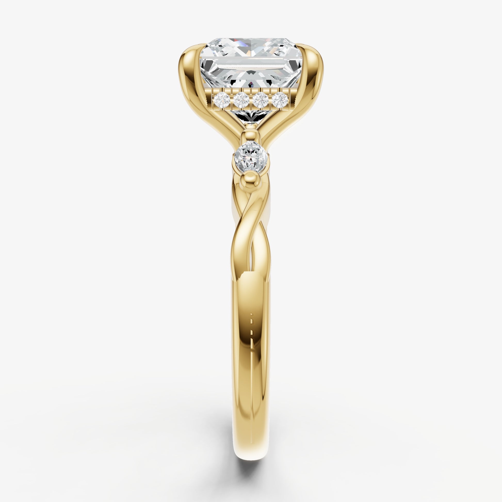 Princess Engagement Ring with Marquise Accent Diamonds