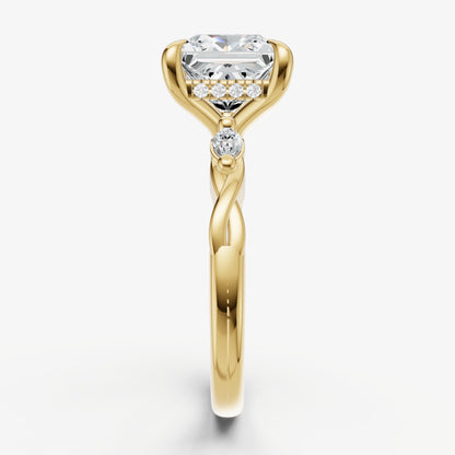 Princess Engagement Ring with Marquise Accent Diamonds
