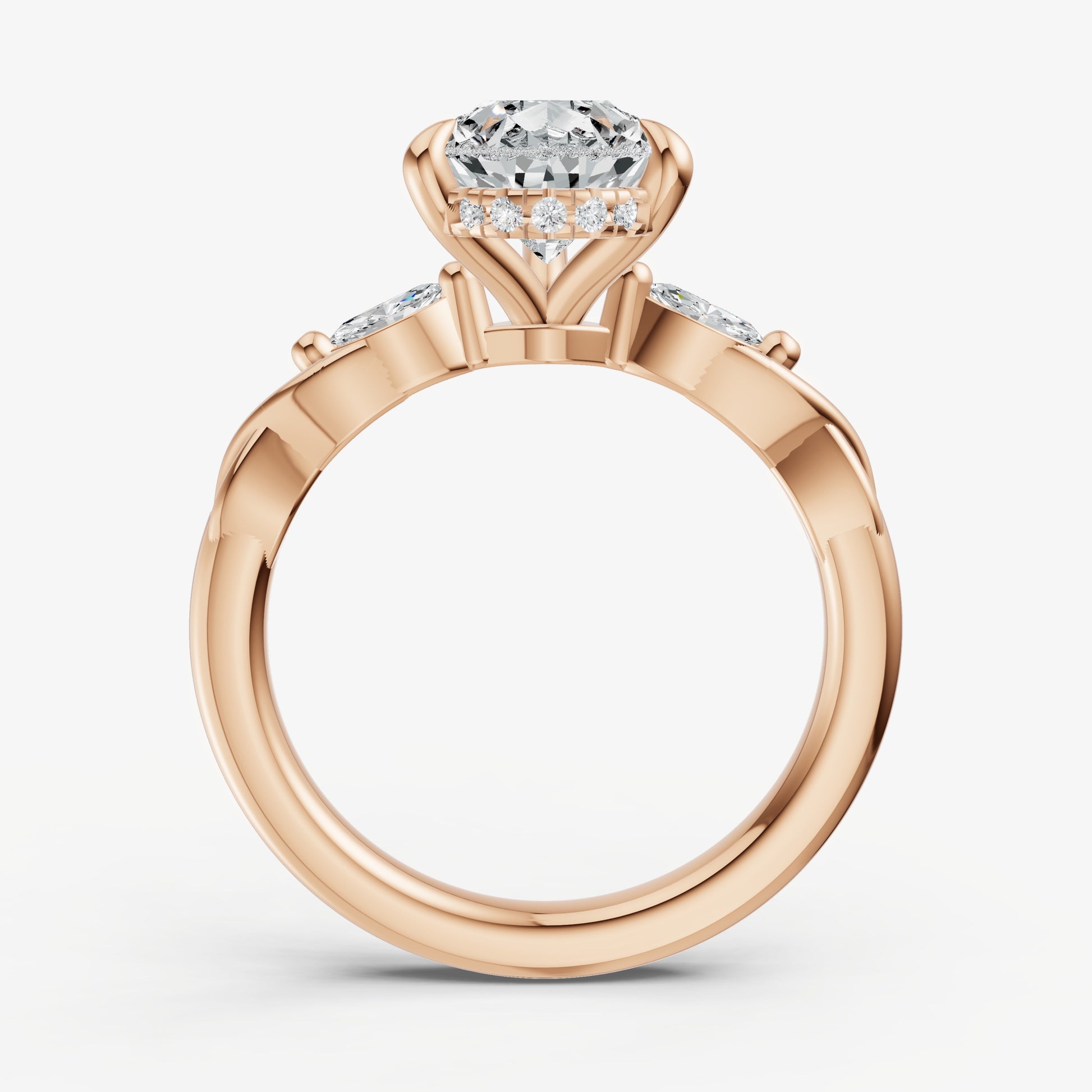 Pear Engagement Ring with Marquise Accent Diamonds