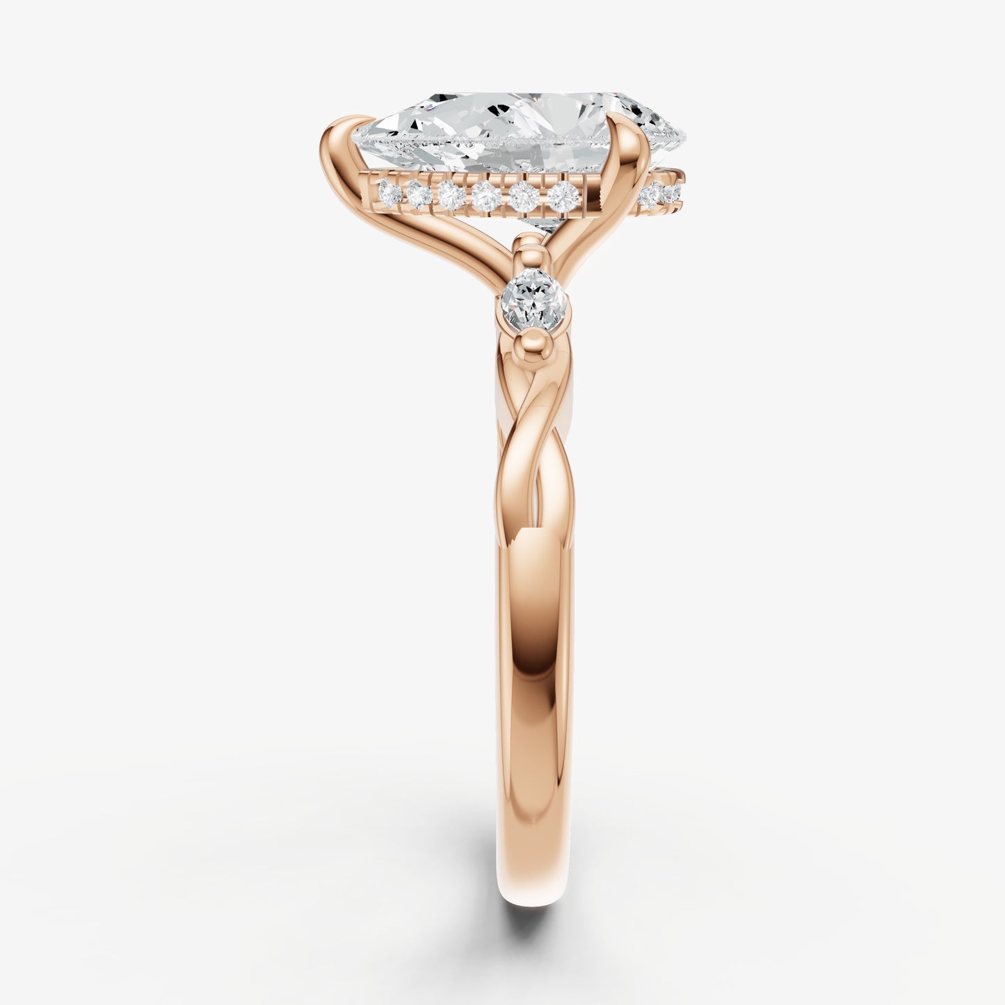 Pear Engagement Ring with Marquise Accent Diamonds