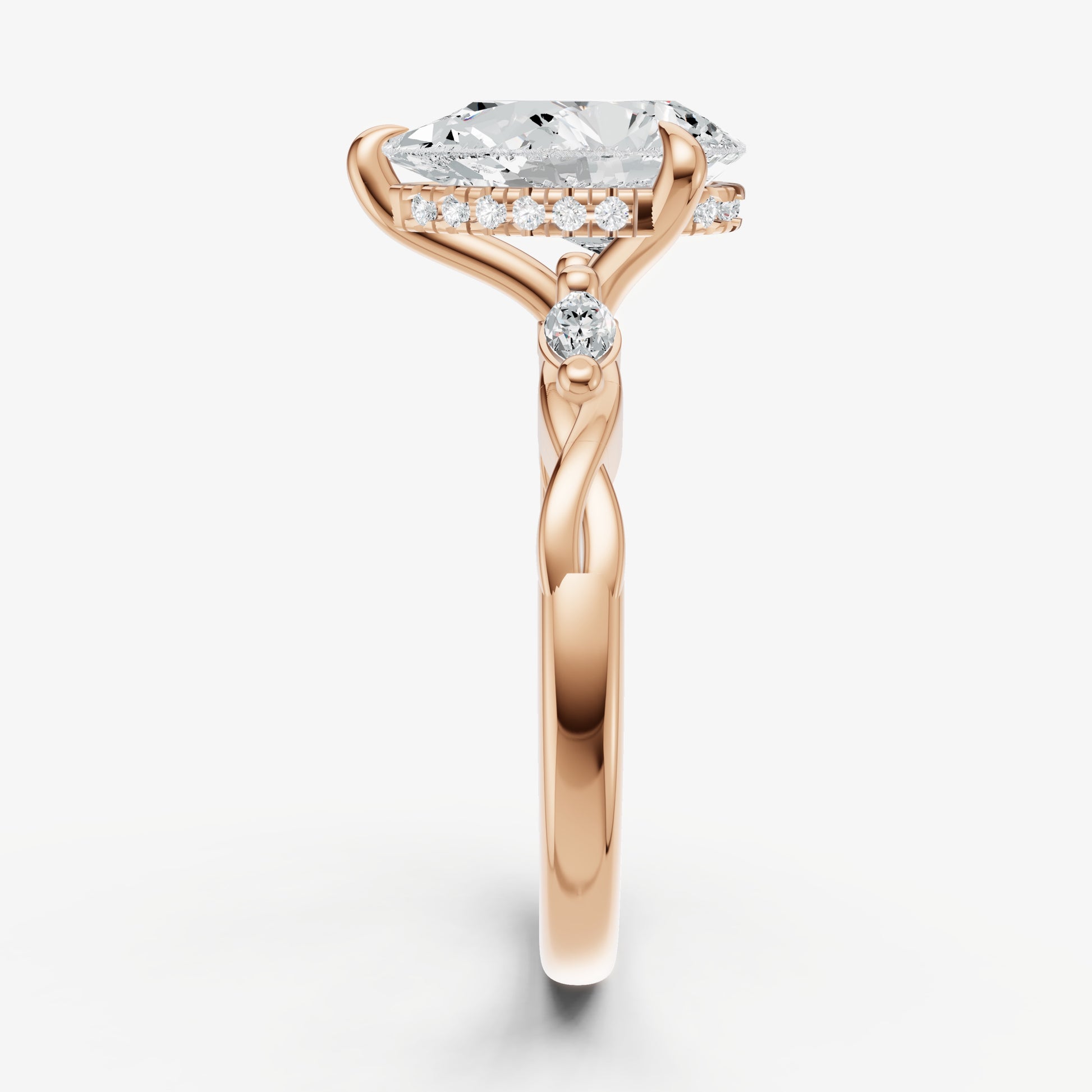 Pear Engagement Ring with Marquise Accent Diamonds