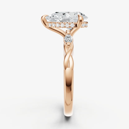Pear Engagement Ring with Marquise Accent Diamonds