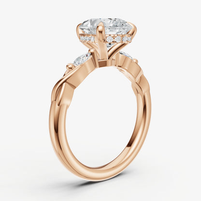 Pear Engagement Ring with Marquise Accent Diamonds