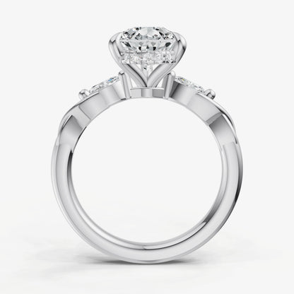 Pear Engagement Ring with Marquise Accent Diamonds