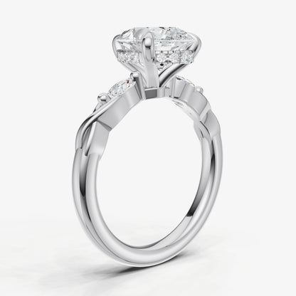 Pear Engagement Ring with Marquise Accent Diamonds