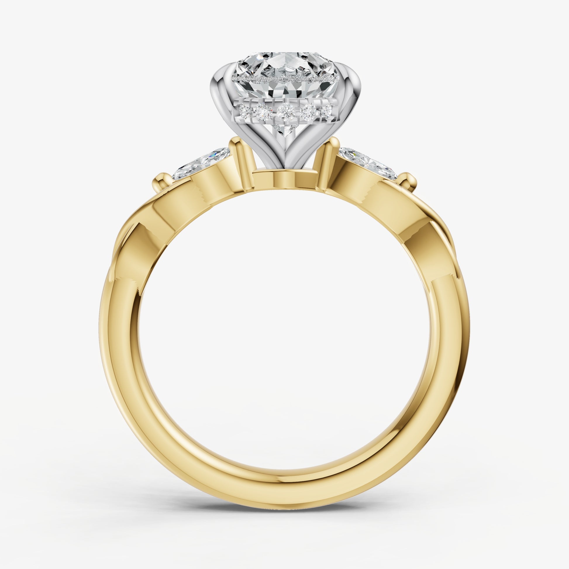 Pear Engagement Ring with Marquise Accent Diamonds