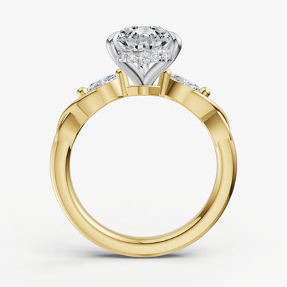 Pear Engagement Ring with Marquise Accent Diamonds