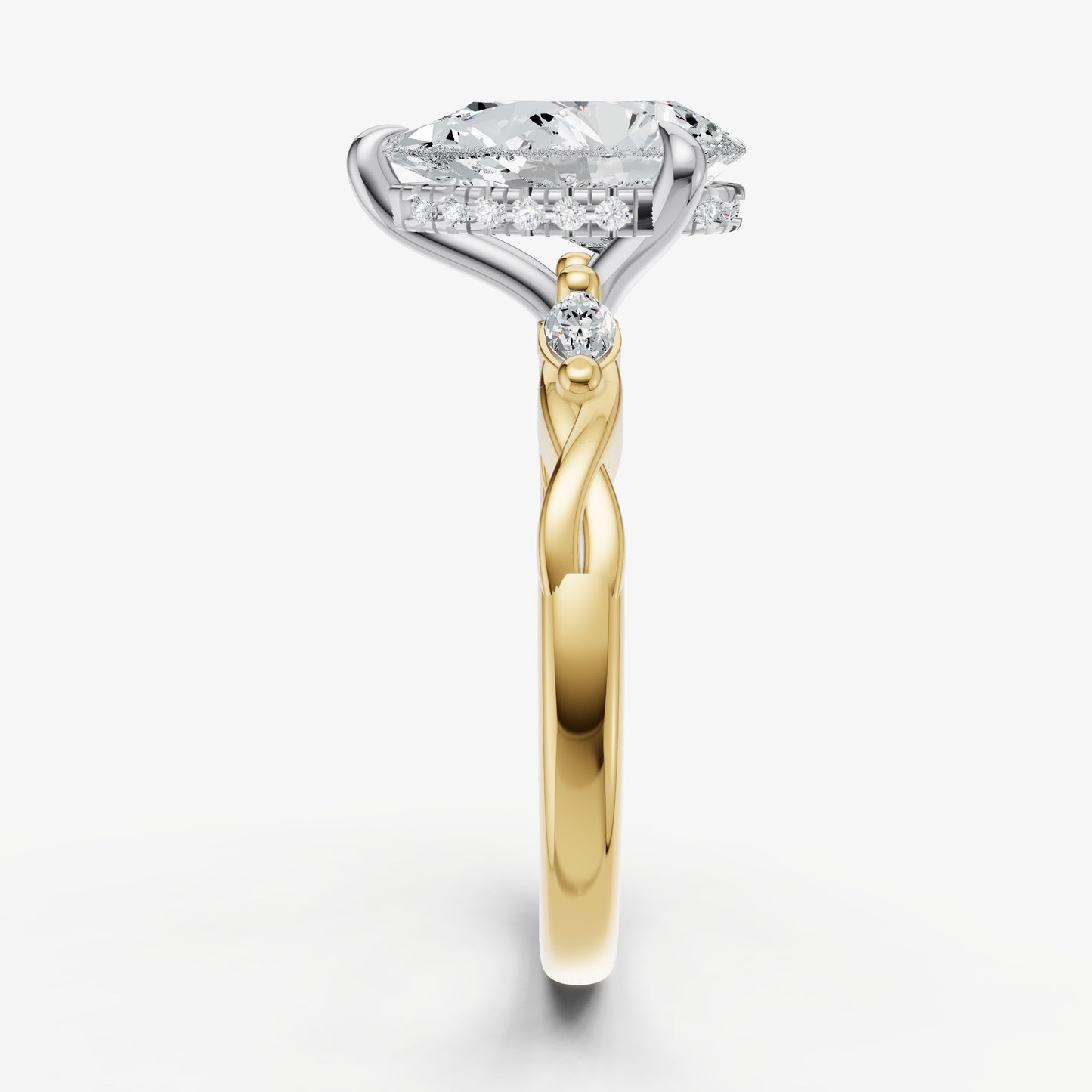 Pear Engagement Ring with Marquise Accent Diamonds